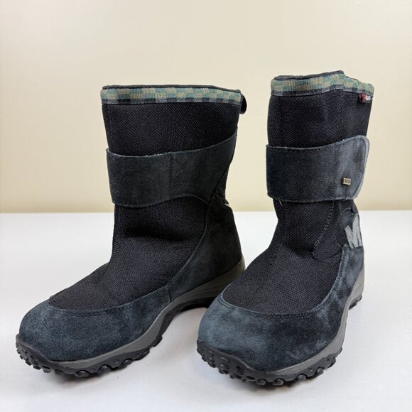 EUC Merrell Polar Tec Tundra Black Waterproof Youth Boots - Picture 2 of 11